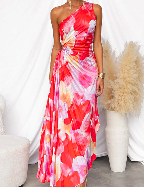 Jana | Plissee-Kleid mit One-Shoulder
