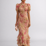 Rosalie | Langes Blumenkleid aus Chiffon