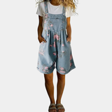 Jutta | Vintage-Latzhose mit Blumenmuster