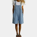 Clara | Latzhose im Vintage-Wash, Hellblau