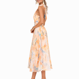 Aurelia | Neckholder-Kleid mit Aquarell-Print