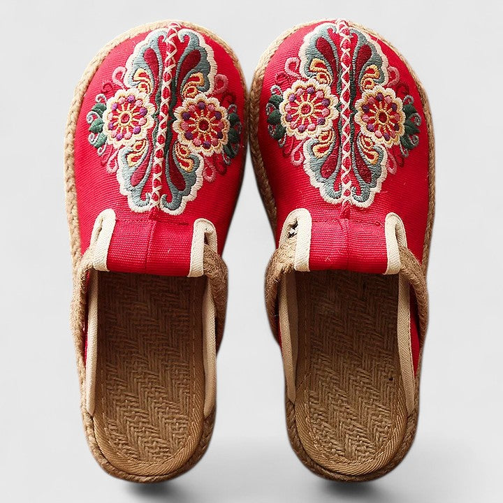 Marousse - Bequeme Handgefertigte Blumen-Mules