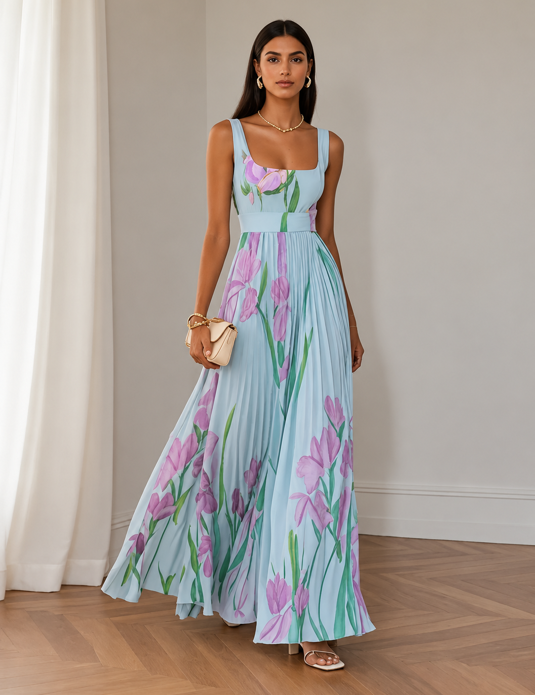 Ottilie | Florales Maxikleid in A-Linie