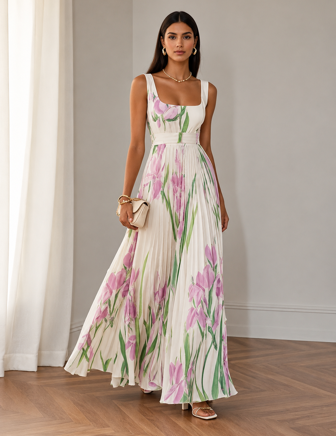 Ottilie | Florales Maxikleid in A-Linie