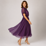 Franziska | Maxikleid mit Tropfenausschnitt und Chiffon-Spitzenbesatz