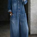 Elena | Schulterfreier Jumpsuit mit langen Ärmeln