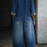 Elena | Schulterfreier Jumpsuit mit langen Ärmeln