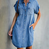 Leni | Hemdblusenkleid im Denim-Look
