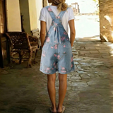 Jutta | Vintage-Latzhose mit Blumenmuster