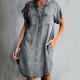 Leni | Hemdblusenkleid im Denim-Look