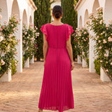 Seraphine | Elegantes Plissee-Maxikleid mit geknoteter Taille