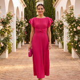 Seraphine | Elegantes Plissee-Maxikleid mit geknoteter Taille