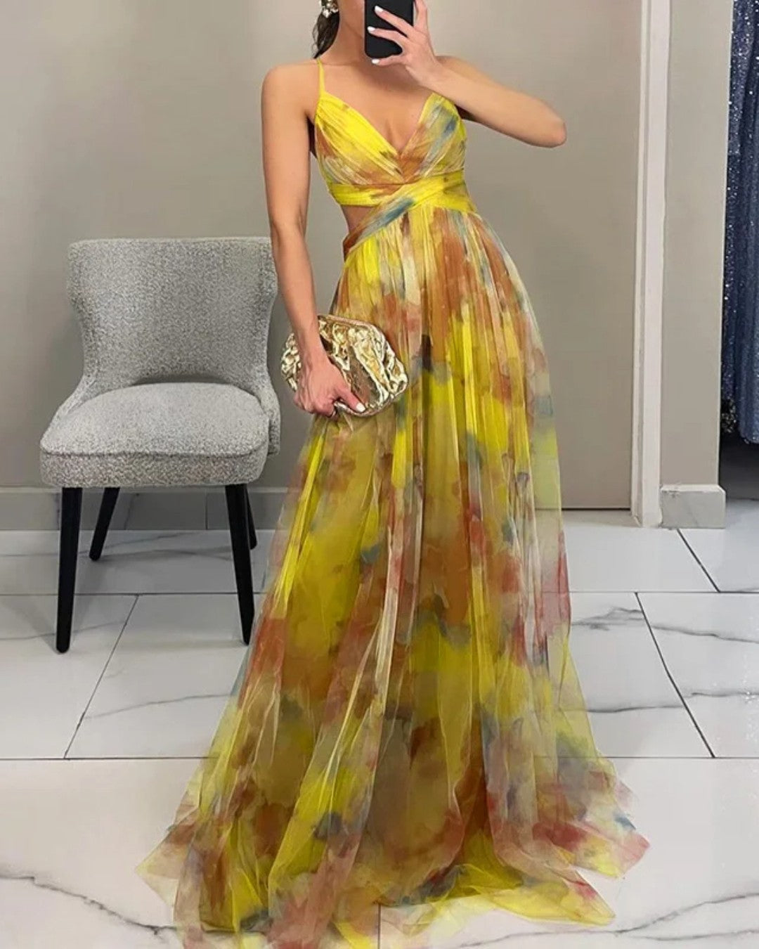 Gesine | Bezauberndes Maxikleid mit Blumenmuster