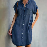 Leni | Hemdblusenkleid im Denim-Look
