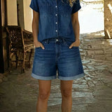 Steffi | Bequemes kurzes Denim-Set