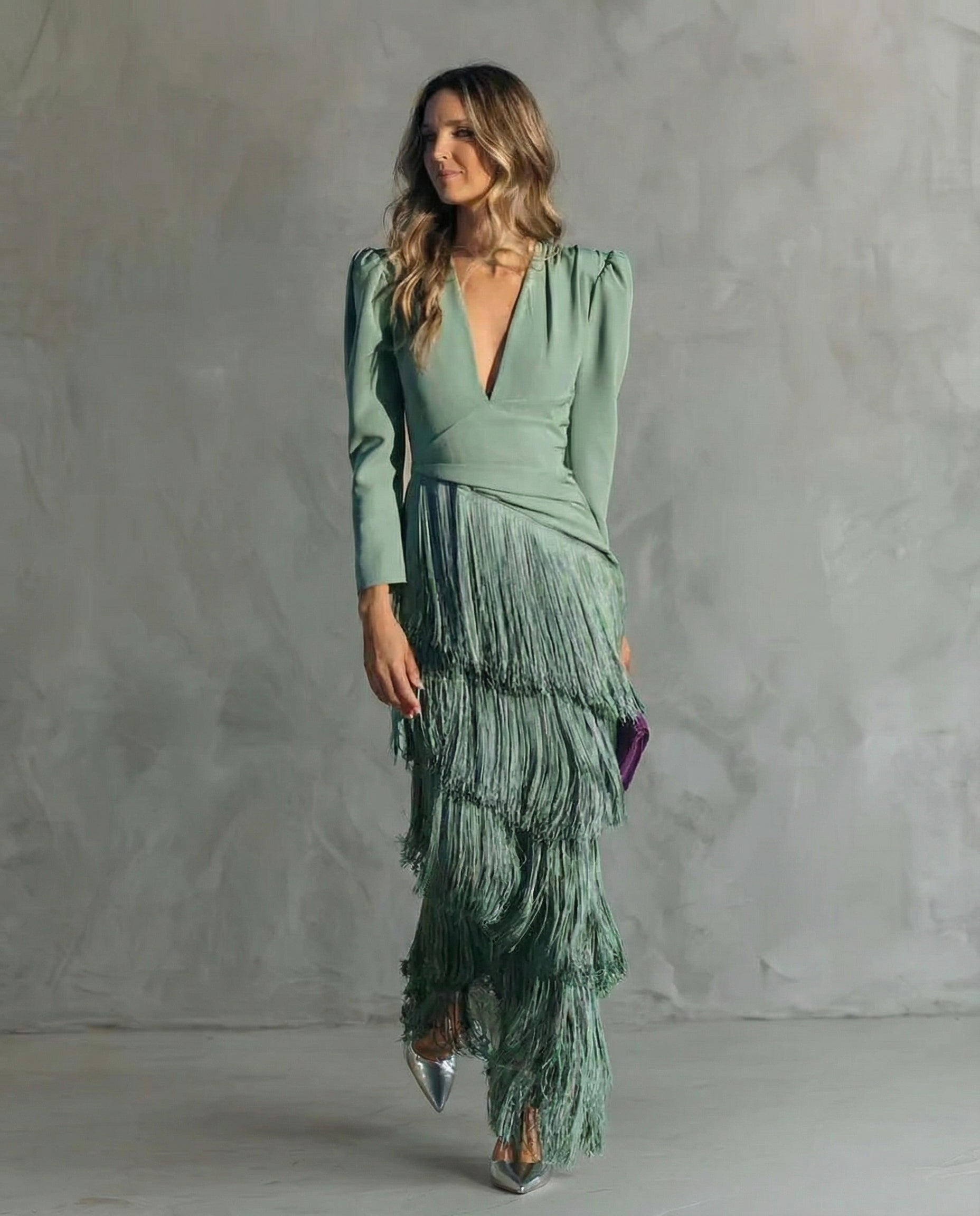 Klara | Elegantes Kleid mit Fransenärmeln