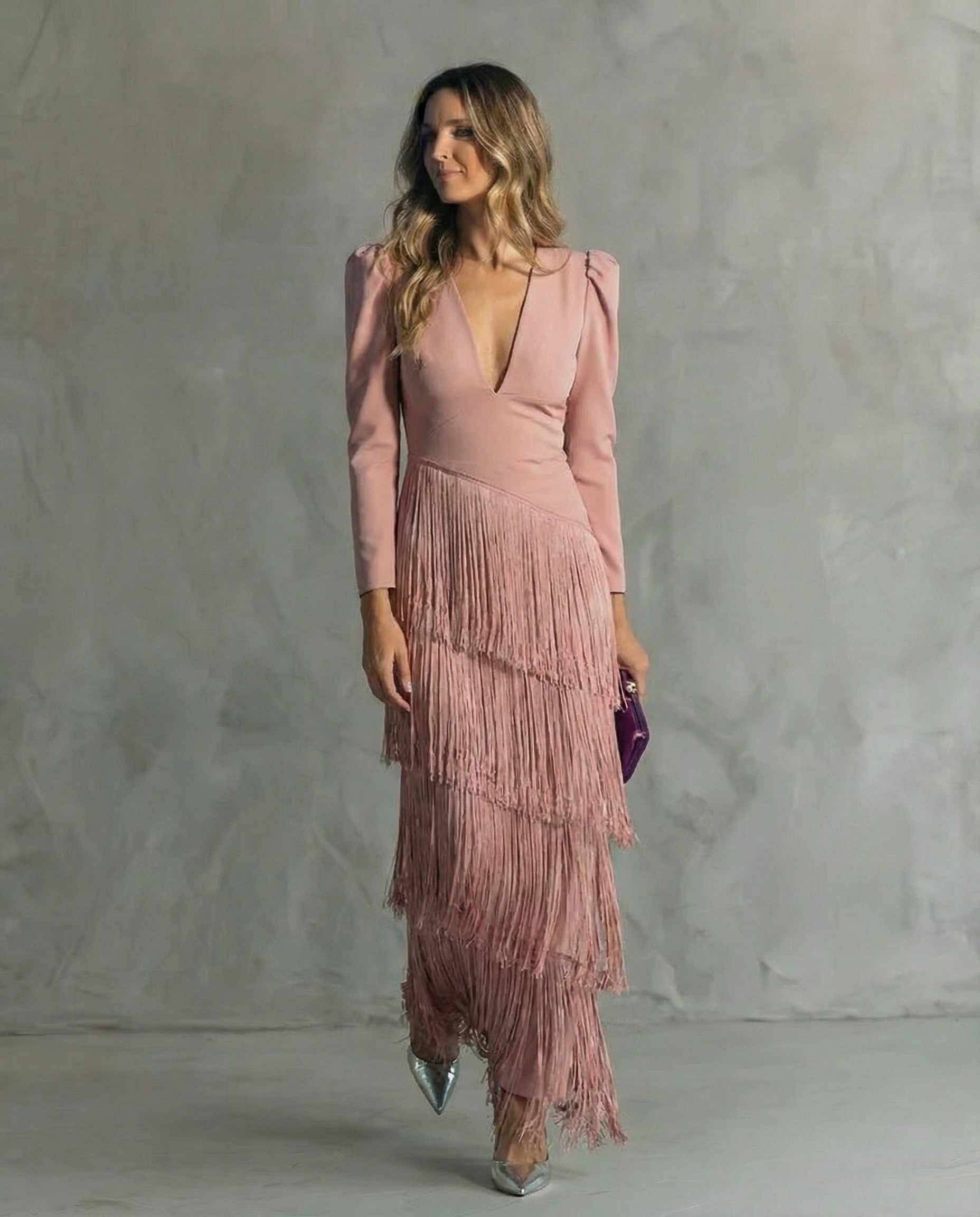 Klara | Elegantes Kleid mit Fransenärmeln