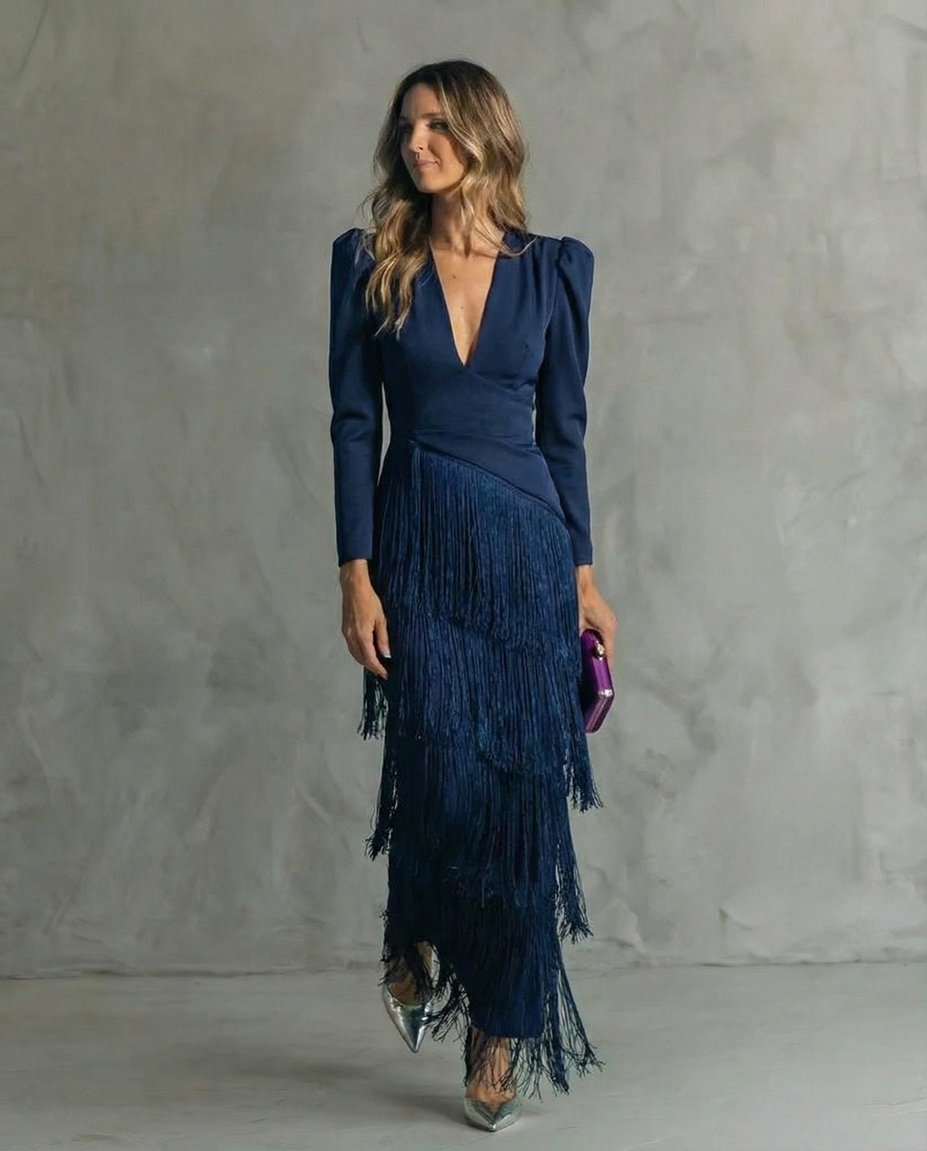 Klara | Elegantes Kleid mit Fransenärmeln