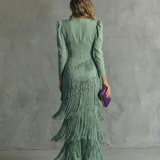 Klara | Elegantes Kleid mit Fransenärmeln
