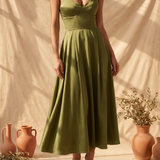 Lena | Elegantes, schulterfreies Midikleid