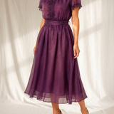 Franziska | Maxikleid mit Tropfenausschnitt und Chiffon-Spitzenbesatz