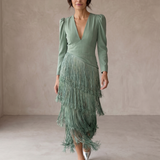 Klara | Elegantes Kleid mit Fransenärmeln