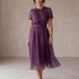 Franziska | Maxikleid mit Tropfenausschnitt und Chiffon-Spitzenbesatz