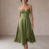 Lena | Elegantes, schulterfreies Midikleid