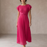 Seraphine | Elegantes Plissee-Maxikleid mit geknoteter Taille