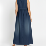 Karin | Langes Jeanskleid im Vintage-Wash